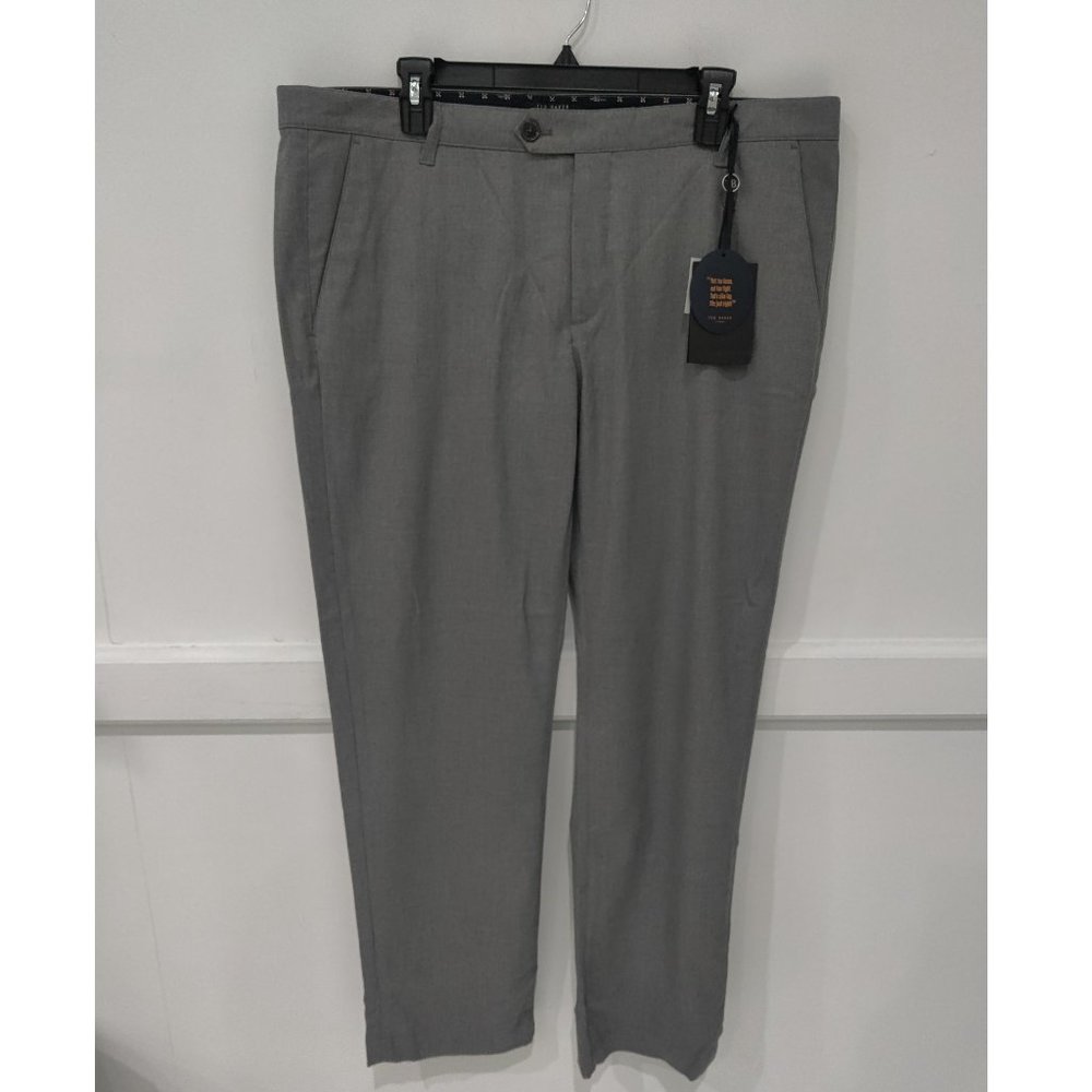 NWT Ted Baker London SEYII Men's Slim Fit Plain Trouser Gray Size 38 $225 II337